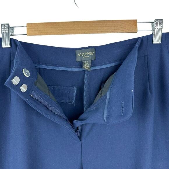 Chico’s So Slimming Manhattan Trousers Navy Straight Leg Dress Pants Size 14 - Picture 10 of 16